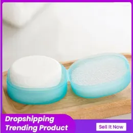 Storage Bottles Travel Soap Dish Holder Mini Plastic Bathroom Accessories Disc Portable Tool Case With Lid Box Sealed