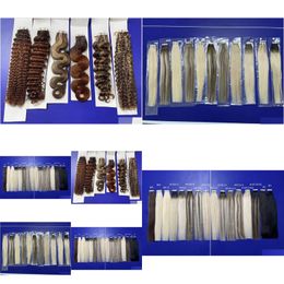 Clip In/On Hair Extensions Human Extension Ombre Color Tape In Keratin Vigrin 12-26Inch 50G/Set Drop Delivery Products Dhr3G