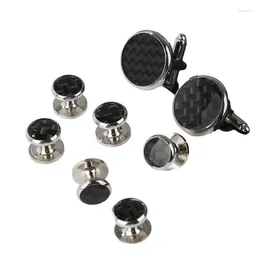 Fliegen Vielseitige Gentleman-Manschettenknöpfe Ohrstecker-Set Business-Uniformen / Hochzeitsaccessoires Silberne Hemd-Manschettenknöpfe