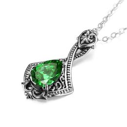 Pendant Necklaces Silver Pendant For Women Pure 925 Sterling Silver Emerald Necklace Pendant Gemstone Wedding Brand Luxury Fine Jewelry 240330