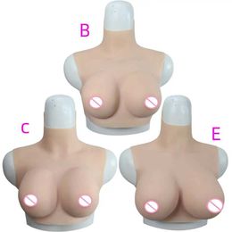 Breast Pad YUERUGOU Crossdress for Men Beginner Fake Silicone Breast Forms Huge Boob B/C/D/E Cup Transgender Drag Queen Shemale Cosplay 240330