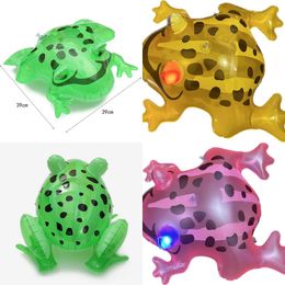 Wholesale manufacturer of luminous frogs, spot PVC toys, yellow pink green swimming frogs, night market