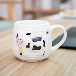 Mugs Ceramic Coffee Mug Cartoon 3D Creative Cow For Breakfast Water Juice Milk