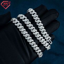 Top Selling Hiphop Cuban Link Chain Silver Plated 10mm Miami Vvs Moissanite Cuban Link Chain