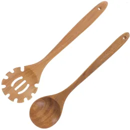 Spoons 2 Pcs Noodle Spoon Cooking Household Non-stick Wooden Nonstick Rice Kitchen Supply Convenient