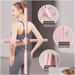 Outdoor Fitness Equipment Equipments Yoga Hunchback Corrector Adjustable Stainless Steel Body Stick Cross Open Back Standing Training Otsgm