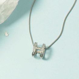 Fashion High Quality Horse Buckle Necklace Pig NoseKorean version simple Personalised H necklace womens net letter collarwith logo