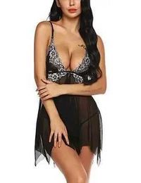 K1R8 Sexy Pyjamas Women Sexy Night Dress Erotic Lingerie Front Closure Transparent Lace Underwear 2023 Floral Sleepwear Sex Woman Nightie 2404101