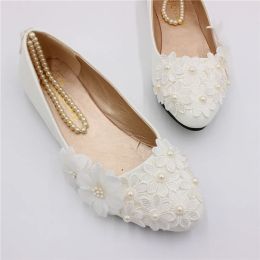 Shoes New plussize flats sell like hot cakes Wedding flat heels white bridal shoes handmade wedding shoes in ChinaBH175