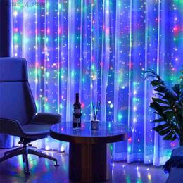 LED Strings 3 Meter Curtain Garland on The Window USB String Lights Fairy Festoon Remote Control Christmas Wedding Decorations for Home YQ240401