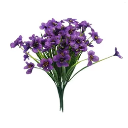 Decorative Flowers 11PC Faux Flower Latex Real Bridal Wedding Bouquet Home Decoration Outdoor Plastic Violet