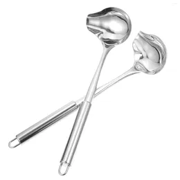 Spoons 2 Pcs Handle Spoon Stainless Steel Sauce Mini Chocolates Gravy Boat Ladle