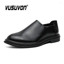 Casual Shoes Men Fashion Loafers ZIP Dress Brogue Classic Black Causal Footwear Big Size 38-46 Flats