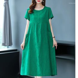 Party Dresses Summer Elegant For Women 2024 Casual Short Sleeve Korean High Quality Middle Aged Woman Clothing