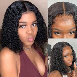 Wigs Brazilian Water Wave Short Bob Lace Front Wig Human Hair Wigs Wavy Curly Bob Frontal Wigs for Women Lace Closure Wig