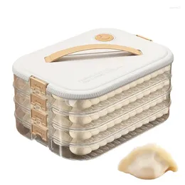 Storage Bottles Kitchen Organizer Dumpling Box Stackable Food Preservation Single-layer Sealed Transparent For And Refrigerator