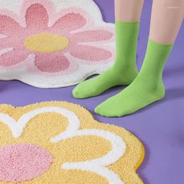 Bath Mats Flower Shape Non-Slip Floor Mat Bathroom Imitation Cashmere Absorbent Soft Rug Quick-Drying Pad Children'S Room Carpet