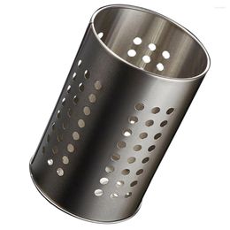 Kitchen Storage Utensil Holder Cylinder Silverware Draining Organizer For Forks Spoons Chopsticks