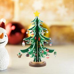 Party Decoration Durable Christmas Tree Wooden Handmade Wood 3d Santa Claus Bell Snowman For Xmas