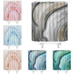 Shower Curtains Marble Striped Curtain White Gray Gold Black Simple Design Bathroom Accessories Decorative Waterproof Screen With Hooks