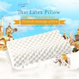 Pillow 2024 Thailand Natural Latex Cervical Massage Core Protection Breathable Kissen Almohada Soft