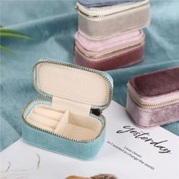 Cosmetic Bags 1pcs Portable Mini Velvet Water Proof Jewellery Bag Ring Box Earrings Storage Packaging Earring Holder Gifts