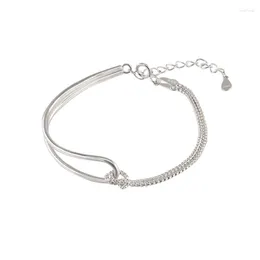 Link Bracelets Minimalist Design Knotted Sterling Silver Bracelet Female Korean Instagram Niche