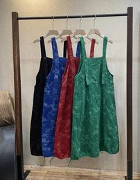 Casual Dresses Denim Suspenders Dress Spring Summer Women Loose Big Pocket Harajuku Korean Fashion Sleeveless Oversized