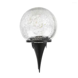 Weatherproof Solar Light Outdoor Ball Globe Set For Garden Waterproof Cracked Glass Lamps