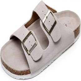 Sandals Guoluofei Cork Sandals Men With Arch Support Comfortable Summer Beach Slipper For Women Girls Ladies Leather Slide Shoes