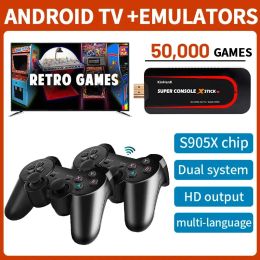 Consoles New Super Console X Stick Retro Game Stick Video Game Console 50000 Retro Games for PS1/PSP/DC/N64/GB S905X Android TV