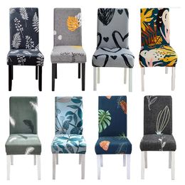 Chair Covers Printed Cover Elastic Seat Slipcovers Removable Washable Stretch Banquet El Dining Room Arm Office