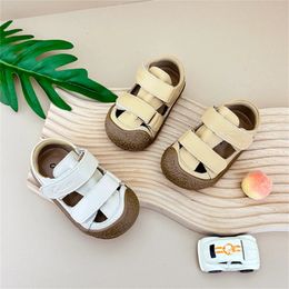 Summer Baby Shoes For Boys Leather Cutouts Soft Sole Girls Sandals Nonslip Fashion Toddler Kids EU 1525 240329