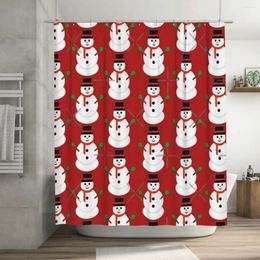 Shower Curtains Cute Christmas Snowman Curtain 72x72in With Hooks Personalised Pattern Bathroom Decor