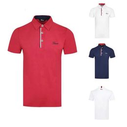 Mens golf sports short sleeved top quick drying shirt breathable and comfortable polo shirt casual GOLF ball suit summer mens clothing