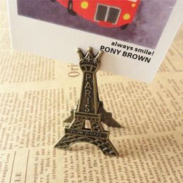Party Decoration 10PCS Retro Style Paris Eiffel Tower Metal Table Card Clips Event Wedding Tablecard Holder Menu Picture Stand