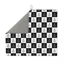 Table Mats Freemasonary Chequered Black And White Pattern Dish Drying Mat For Kitchen Fast Dry Super Masonic Mason Dishes Drainer Pad