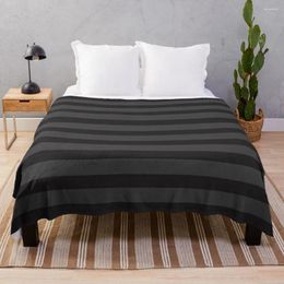 Blankets Black Grey Striped Pattern Horizontal Stripes In Monotone Throw Blanket Kid'S Soft Luxury