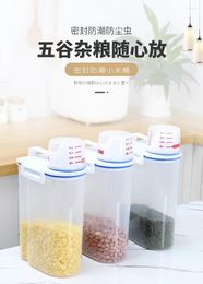 Storage Bottles Transparent Multi-grain Tank Plastic Kitchen Sealed Rice Bucket Coarse Grain Box