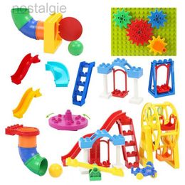 Blocks Big Building Blocks Assemble Accessories Children Toys Compatible with duploes Amusement Park Playground Creativity DIY Set Gift 240401