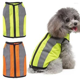 Dog Apparel Adjustable Harness For The Light Vest Pet Zipper High Brightness Reflective Strip Design Winter Jacket Pets Safe Clothes