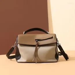 Bag Leather Ladies Bags Trendy Fashion Wild Large-capacity First Layer Soft Handbag Messenger Purses