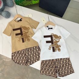 Luxo crianças tracksuit designer marca bebê crianças conjuntos de roupas clássicas marca roupas ternos crianças verão manga curta carta letras shorts moda camisa ss