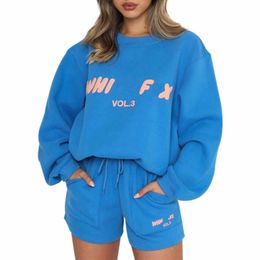 Whitefox Hoodie Designer Hoodie Whitefox Tracksuit Woman Shorts Long Sleeved Set Two 2 Piece Women Coture Whitefox Tshirt Hoodie S-Xxl Blue White Green M2 394