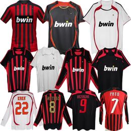 2006 2007 2008 Kaka Inzaghi retro soccer jerseys Pato Cafu Maldini AC Nesta Pirlo Seedorf MILANS Gattuso Ronaldo vintage classic football shirt