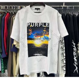 Purple Shirt Purple Brand Shirt Tshirts Mens Shirt Summer Shirts Crew Neck Cotton Blend Letter Print Casual Short Sleeve Clothes Designer Purple Shirt For Men 849