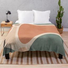 Blankets Earth Tones Shapes Throw Blanket Plaid On The Sofa Custom