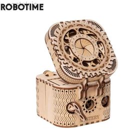 Blocks Robotime 123pcs Creative DIY 3D Treasure Box Wooden Puzzle Game Assembly Toy Gift for Children Teens Adult Building Block LK502 240401