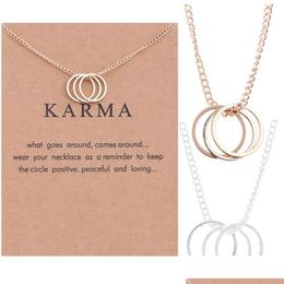 Pendant Necklaces Circles Necklace Three Geometric Collarbone Chain Drop Delivery Otgn9