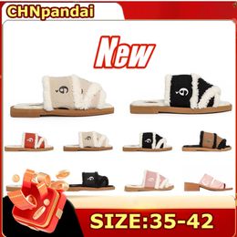 Luxury Sandals Designer Women Slippers Soft Shoes Embroidered Linen High Heel Sandale Sliders size 35-42